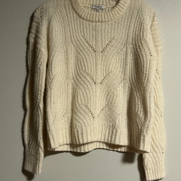 Madewell Cream Textured Knit Sweater Women’s XXS Cozy Pullover - Picture 2 of 10